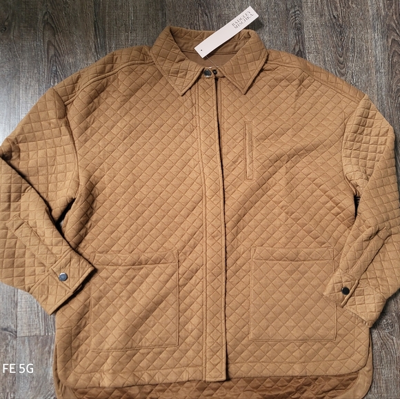 BADGLEY MISCHKA- Camel Quilted Jacket - Picture 2 of 7